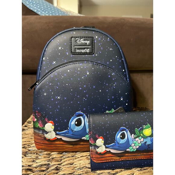 NWT Loungefly Disney Lilo & Stitch Stargazing Mini Backpack & Wallet - Picture 1 of 8
